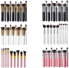 Elegant Wooden Handle Makeup Brush Set